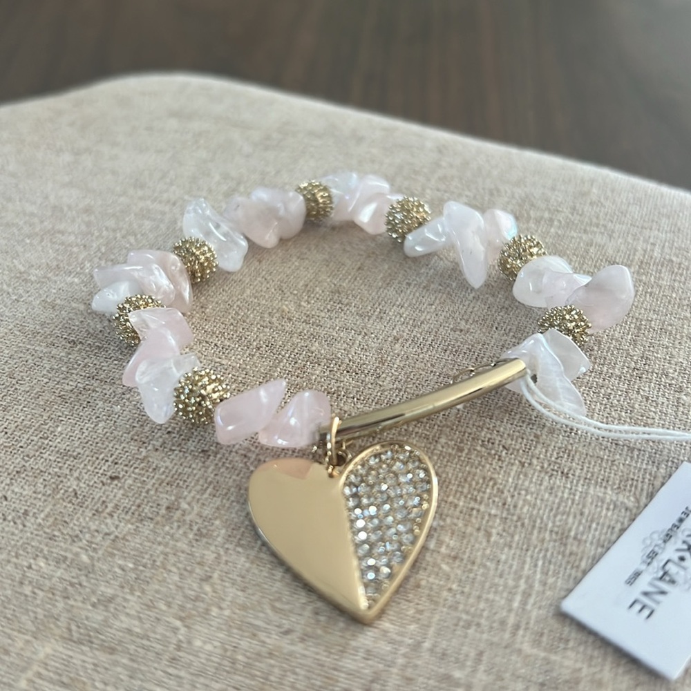 Park Lane "ROSY" Bracelet Quartz w/ Crystals Stretch to Fit Bracelet Reg. $72